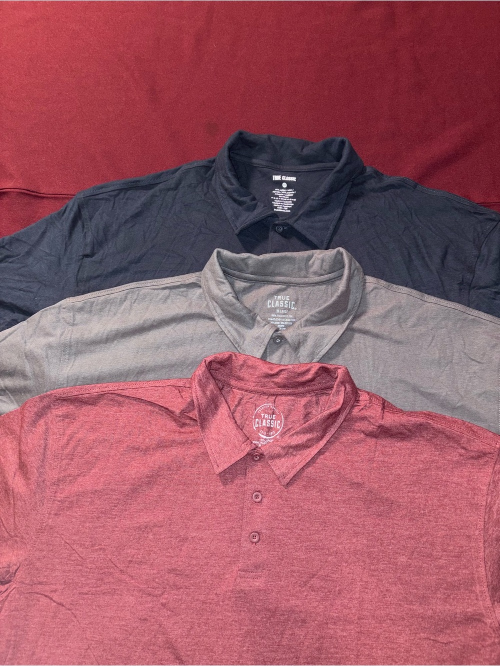 True Classic Polo Shirt - navy,gray and maroon size XXL